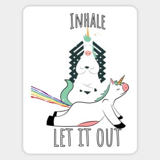 Rainbows and Unicorns funny Yoga design Sticker